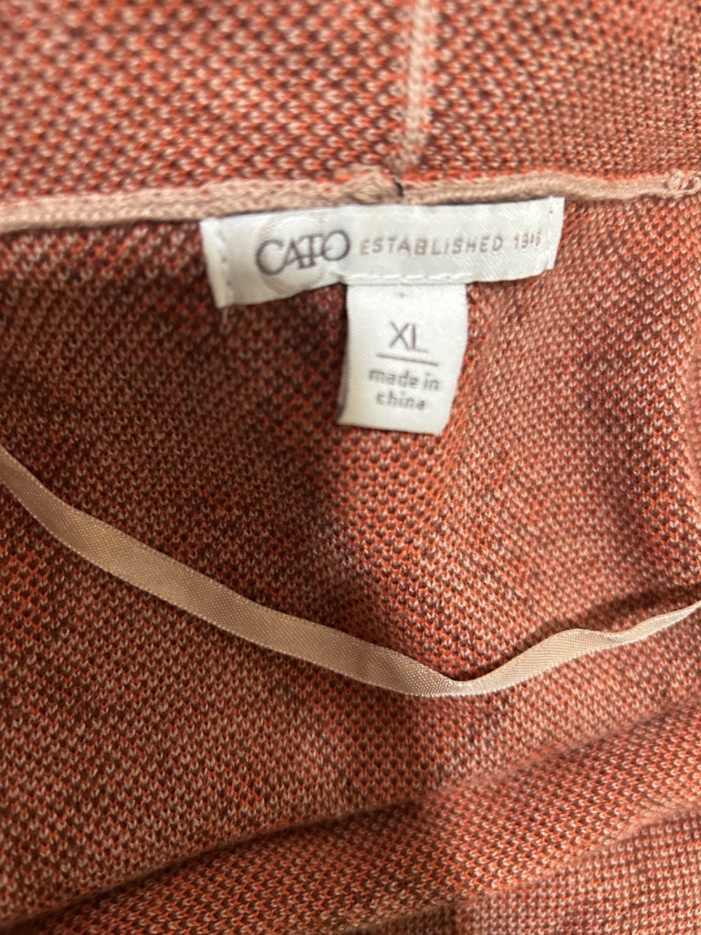 Cato Heathered Rust Knit Open Front Cardigan Sweater Womens Sz XL - Picture 5 of 10